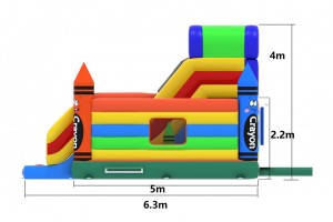 springkasteel Crayon met glijbaan